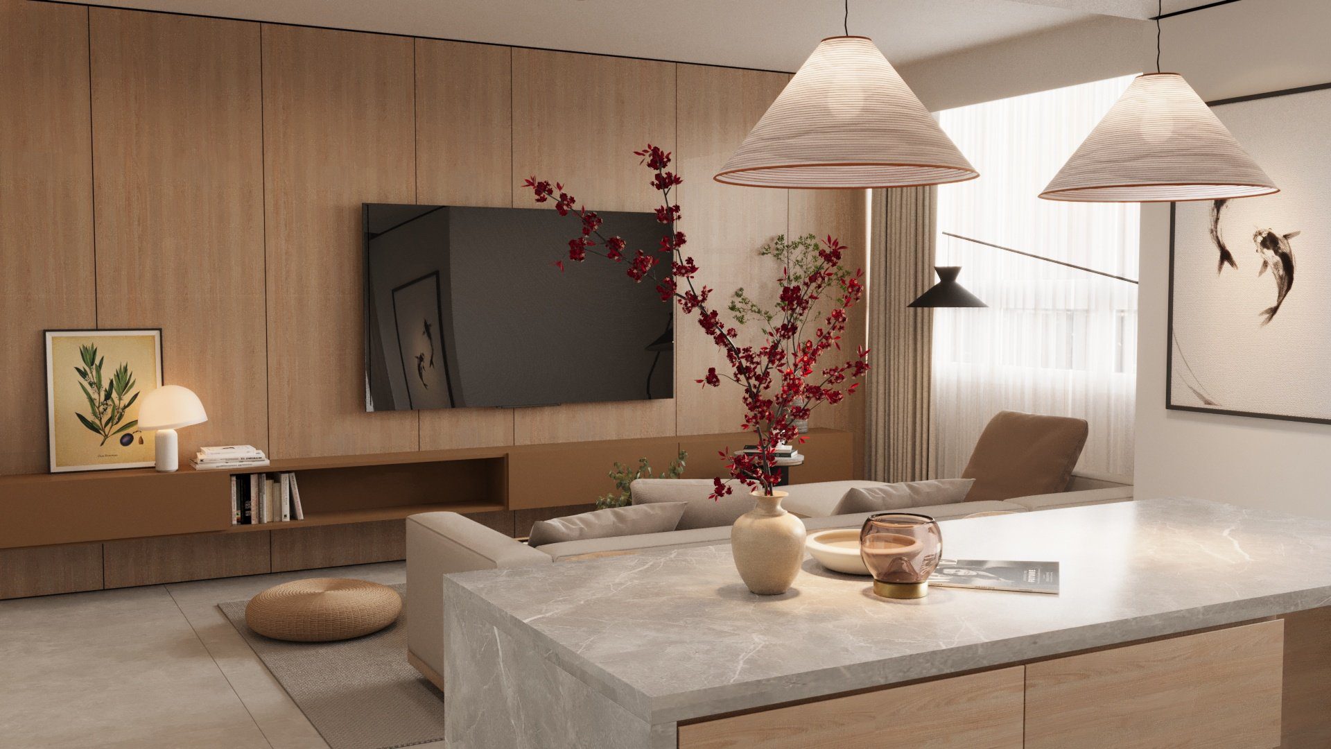 Nội thất chung cư Japandi Style tại Sunrise City